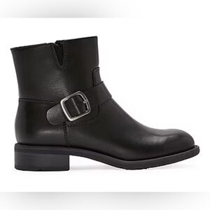 Frye and Co. Womens Cormac Moto Stacked Heel Cushioned Buckle Combat Boots, 7M